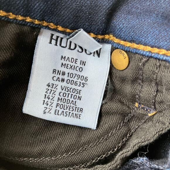 Hudson Colette Mid-Rise Skinny Jeans Size 27 Dark Wash - Picture 6 of 6